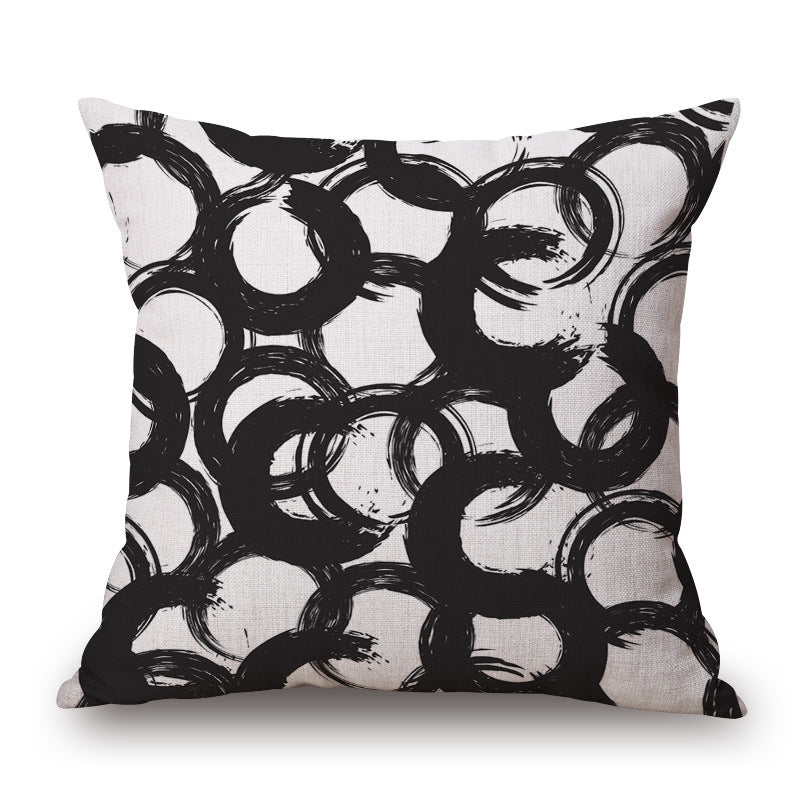 Black and White Impression Painting Pillowcase