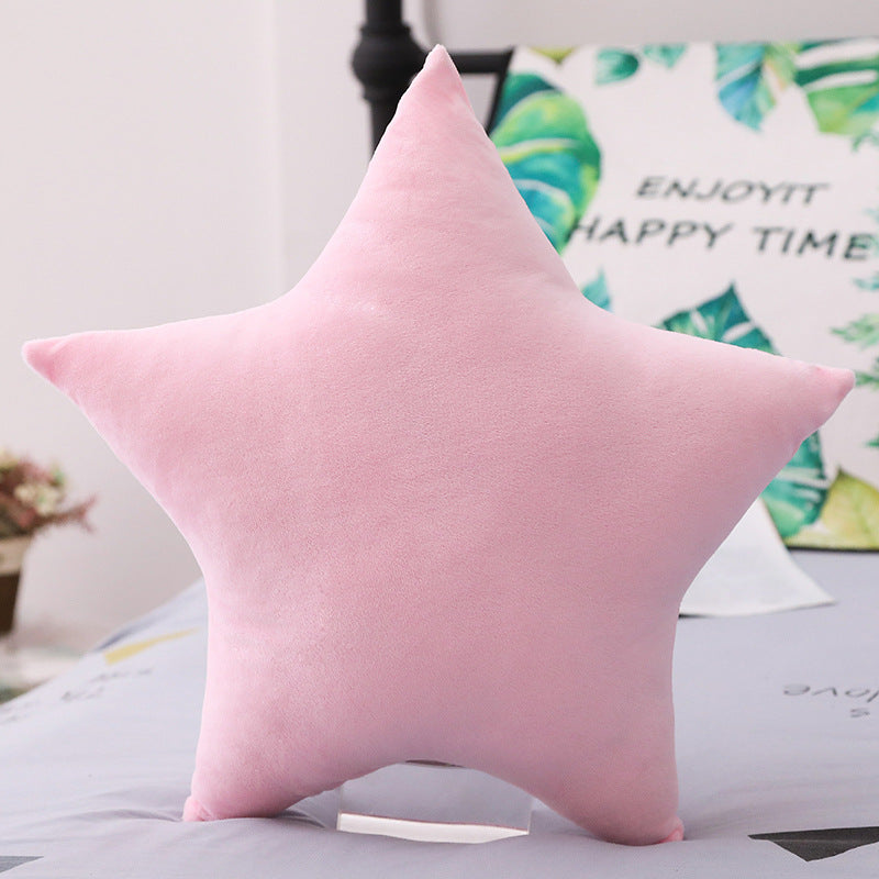 Five-pointed Star Plush Lumbar Pillow for Car
