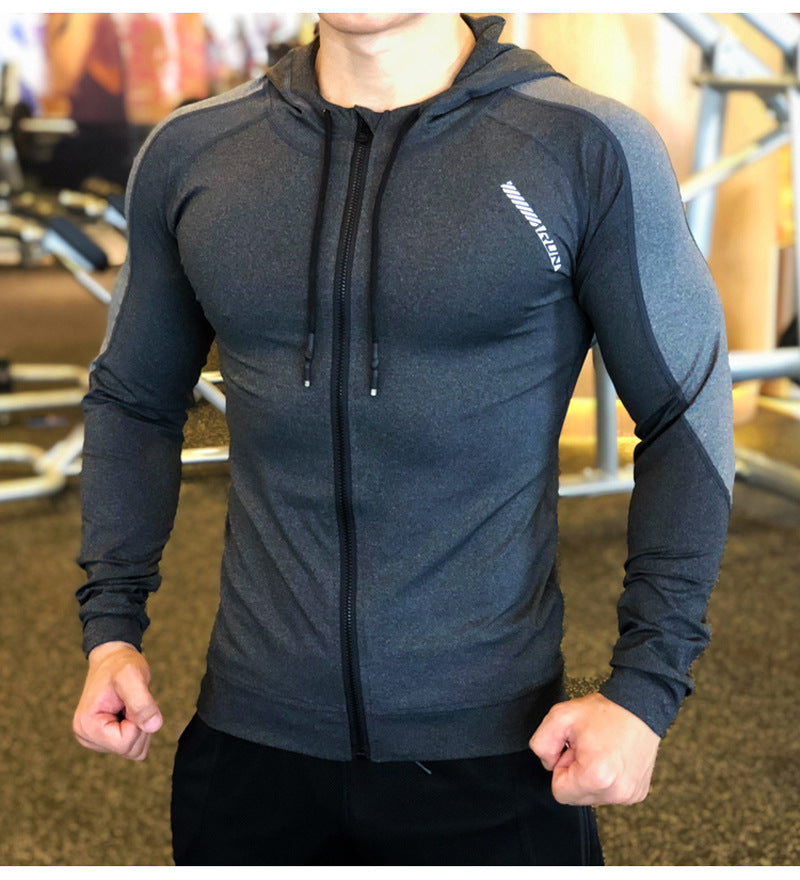 Men's Athletic Compression Running Jacket for Outdoor Use