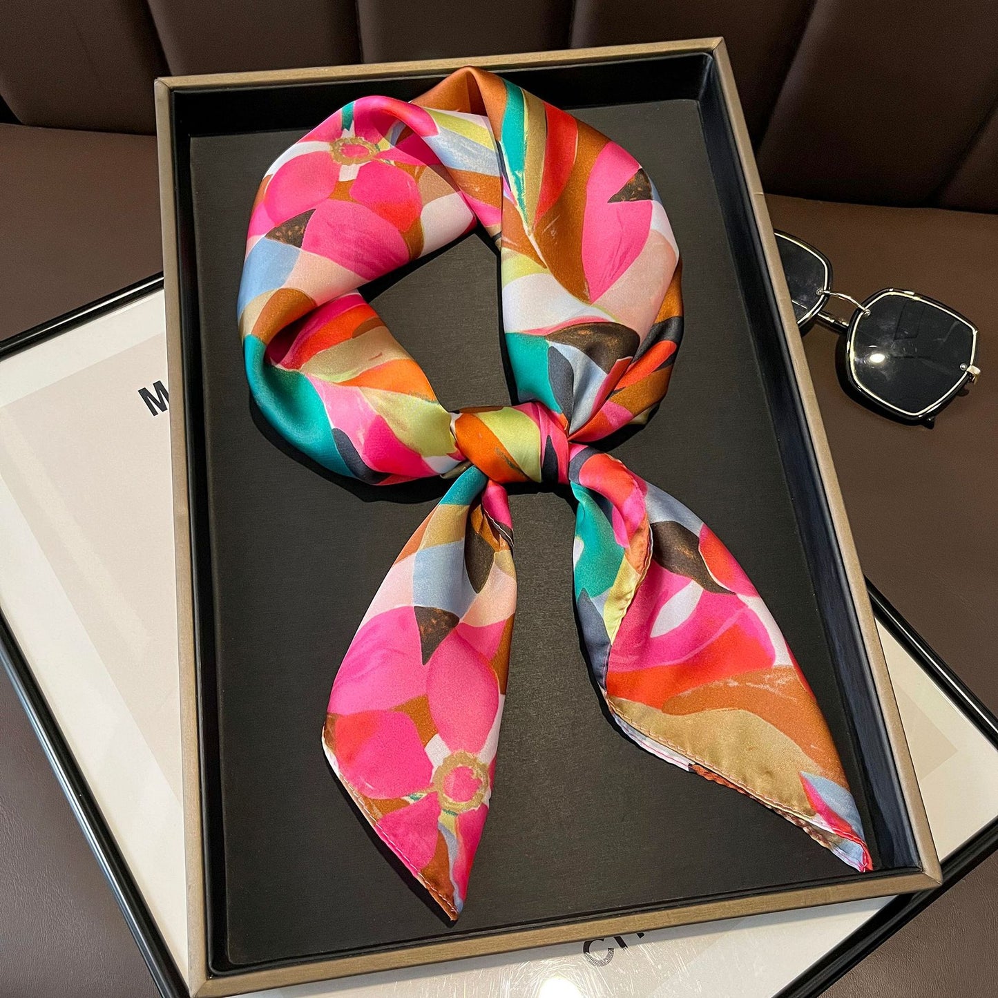 Vintage Silk Scarf - French Style 70cm Square Scarf