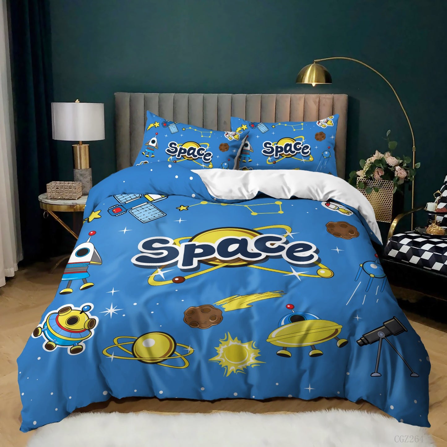 Spaceship Rocket Down Quilt Cover Set