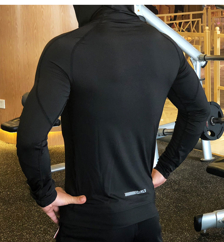 Men's Athletic Compression Running Jacket for Outdoor Use