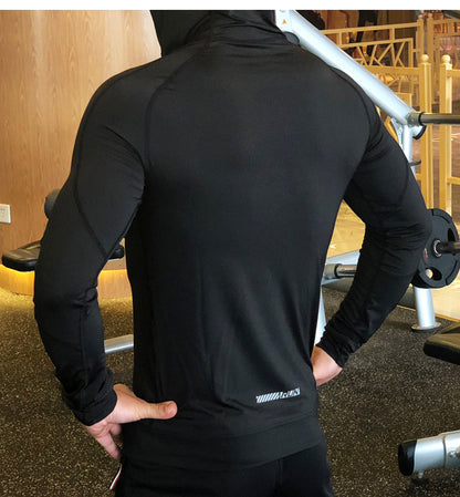 Men's Athletic Compression Running Jacket for Outdoor Use