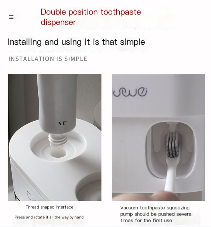 Automatic Toothpaste Dispenser Set with Wall Mount