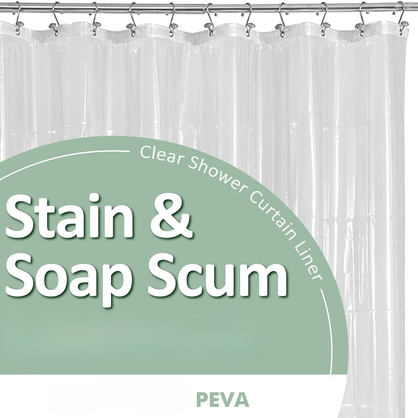 Transparent Waterproof Bath Curtain Liner