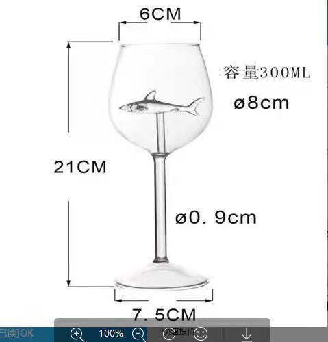 Creative Shark High Wine Glass with Octopus Design