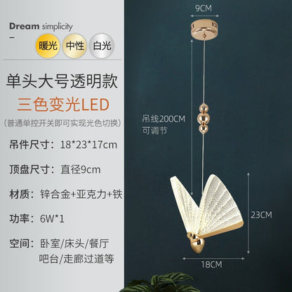 Modern Butterfly Pendant Light for Bedroom and Living Room