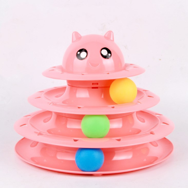 Cat Toy with Three-Tier Tower and Spinning Ball