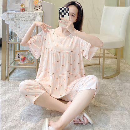 Women's Cotton Pajamas Set - Short Sleeve