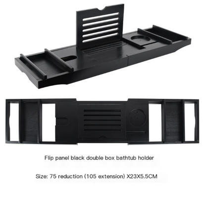 Expandable Non-Slip Bamboo Bathtub Storage Rack