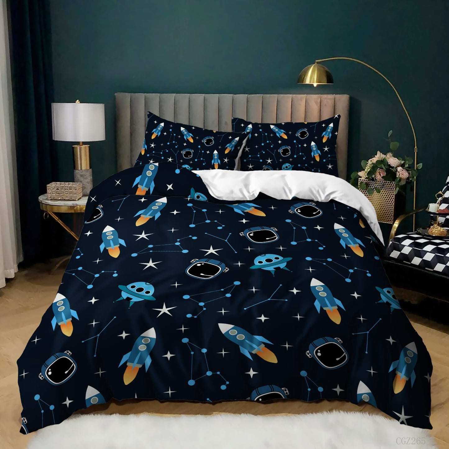 Spaceship Rocket Down Quilt Cover Set