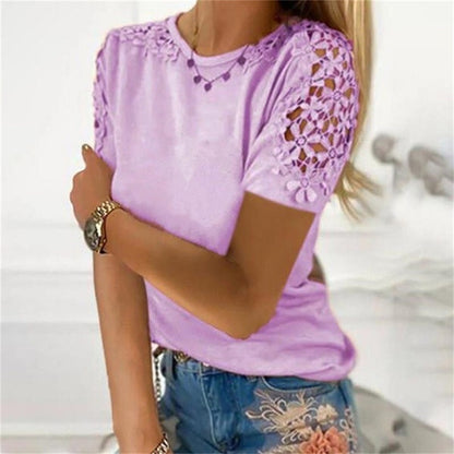 Women's Oversized Lace Casual Sexy T-Shirt