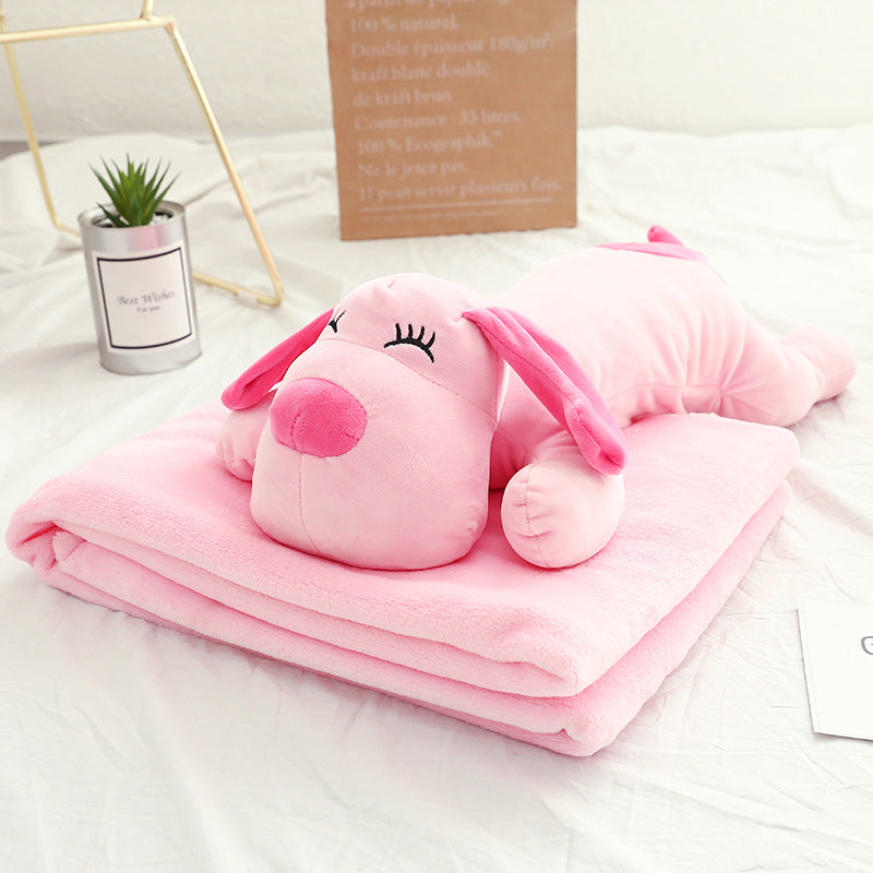 Custom Plush Toy Dog with Air Conditioning Blanket