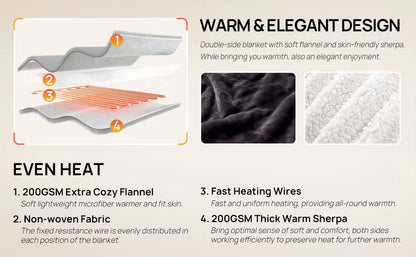 Portable Electric Blanket with Foot Pocket