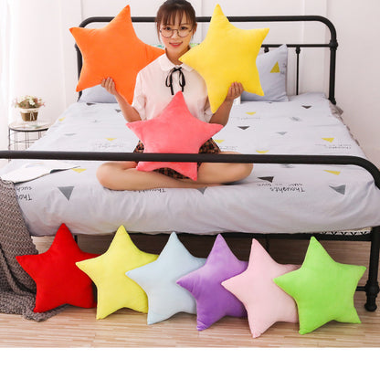 Five-pointed Star Plush Lumbar Pillow for Car