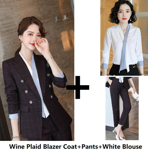 Chic Plaid Office Suit for Women