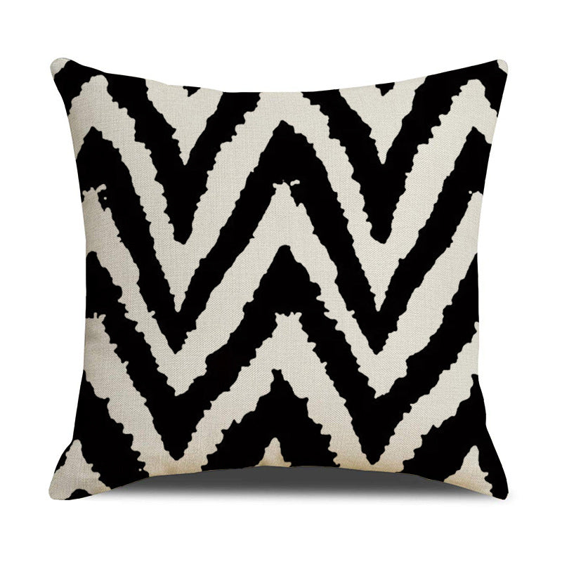 Abstract Black and White Zebra Cushion Cover for Sofa