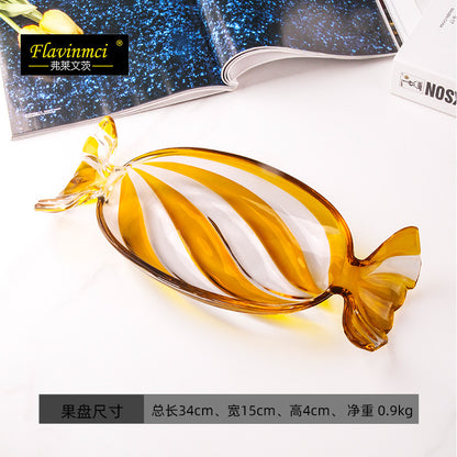 Creative Crystal Glass Fruit Bowl for Home Use