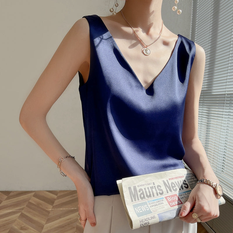 Chic Women's Satin Silk Top