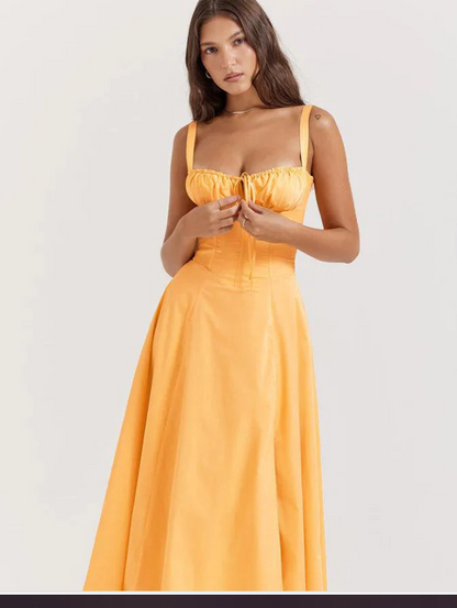 Chic Floral Maxi Dress - Waist Defined