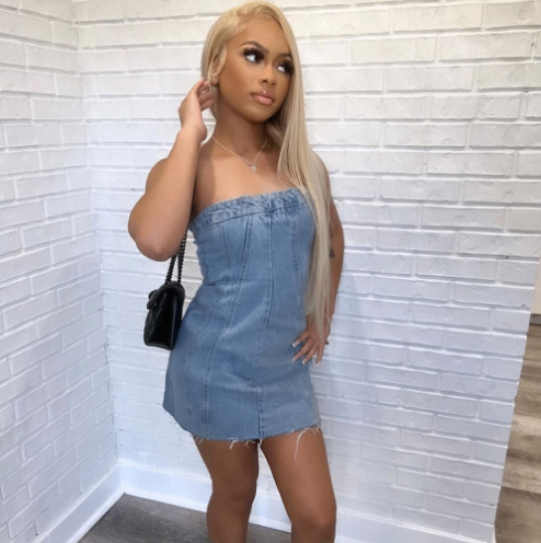 Chic Backless Denim Tube Dress