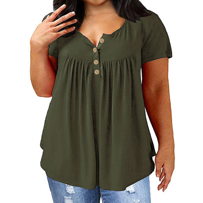 Plus Size Women's Loose Fit Short Sleeve T-Shirt