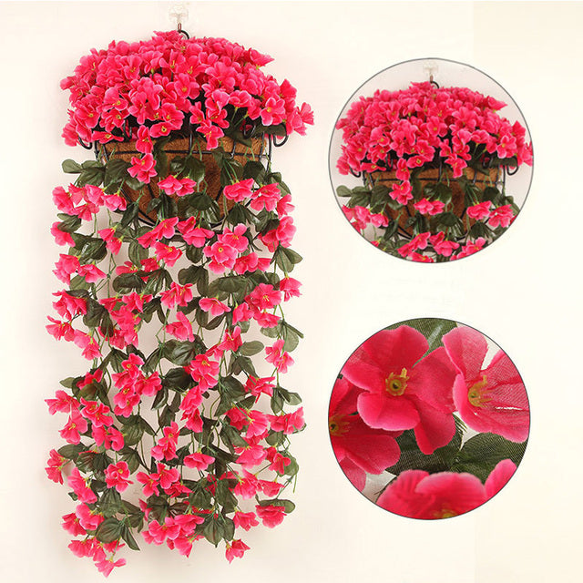 Violet Artificial Orchid Flower Wall Hanging Decor