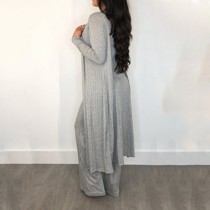Elegant Striped Long Sleeve Ensemble