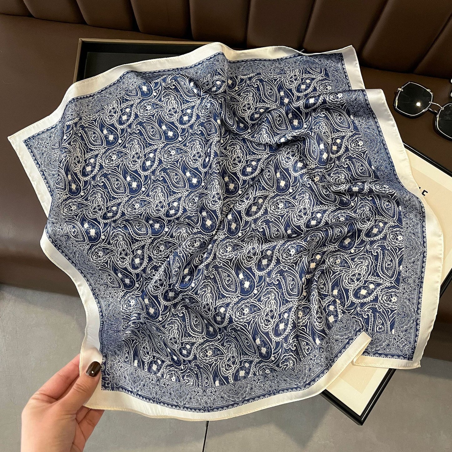 Vintage Silk Scarf - French Style 70cm Square Scarf