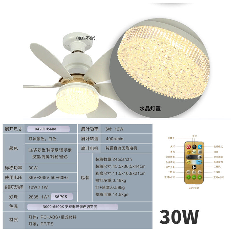 E27 Silent Small Ceiling Fan Light for Home Use