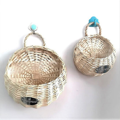 Woven Wall-Mounted Flower Pot Basket for Decor