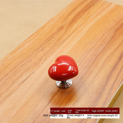 Heart-Shaped Ceramic Cabinet Handle
