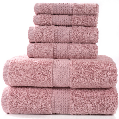 Home Simple Cotton Absorbent Towel Bath Towel 6-Piece Set