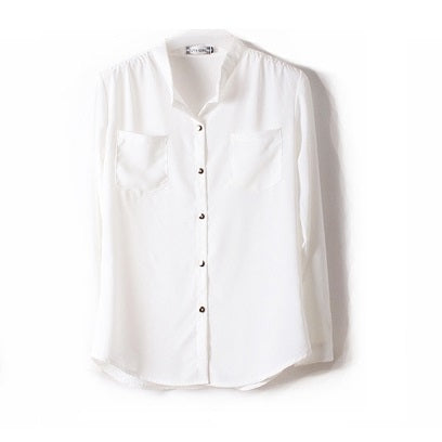 Casual Women's Long Sleeve Chiffon Blouse
