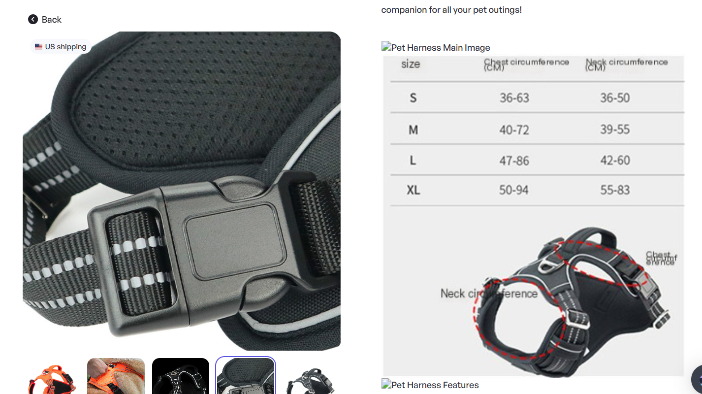 Durable Waterproof Pet Harness with Vertical Handle