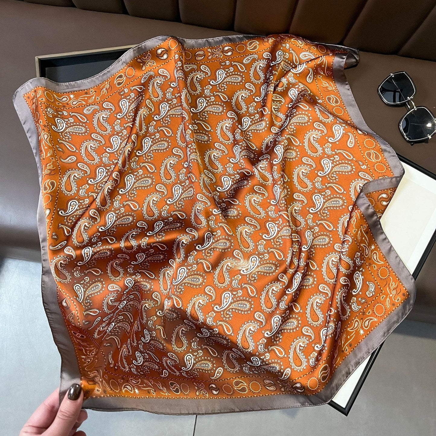 Vintage Silk Scarf - French Style 70cm Square Scarf