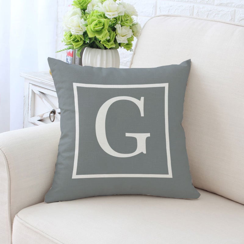 Single-Sided Printed Pillowcase with English Alphabet