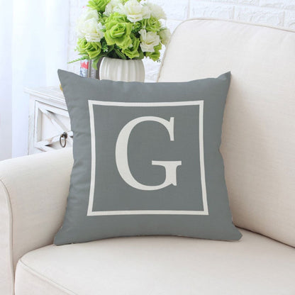 Single-Sided Printed Pillowcase with English Alphabet