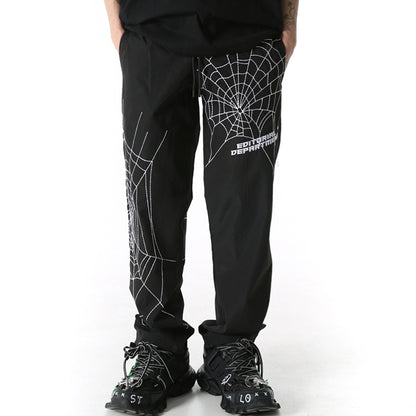 Spiderweb Embroidered Sweatpants