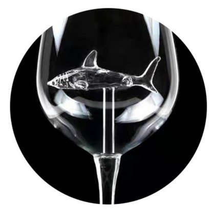 Creative Shark High Wine Glass with Octopus Design