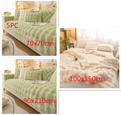 Plush Rabbit Velvet Thick Blanket Double-Sided Fleece