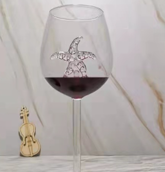 Creative Shark High Wine Glass with Octopus Design