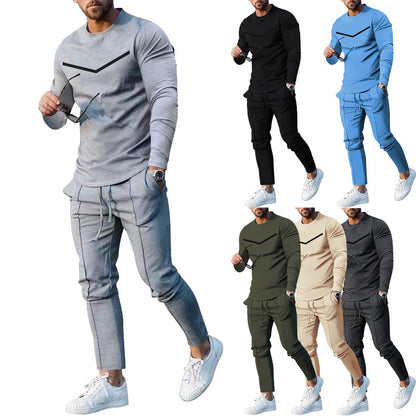 Men's Casual Spring Autumn Two-Piece Outfit Set
