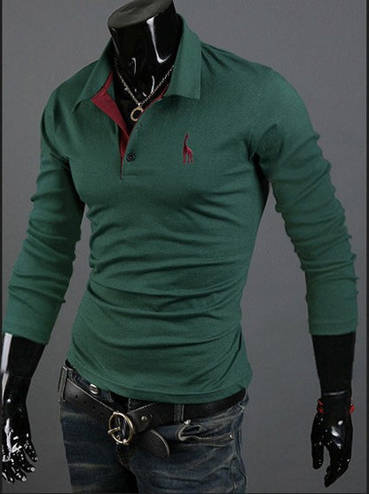 Deer Embroidered Long Sleeve Tee