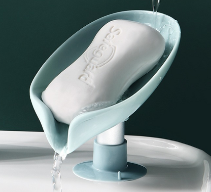 Creative Leaf-Shaped Soap Holder with Suction Stand