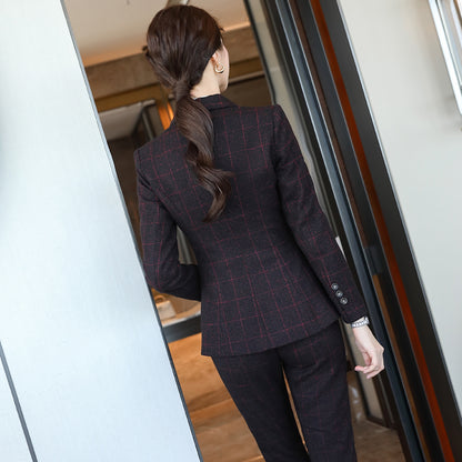 Chic Plaid Office Suit for Women