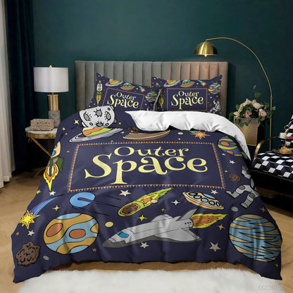 Spaceship Rocket Down Quilt Cover Set