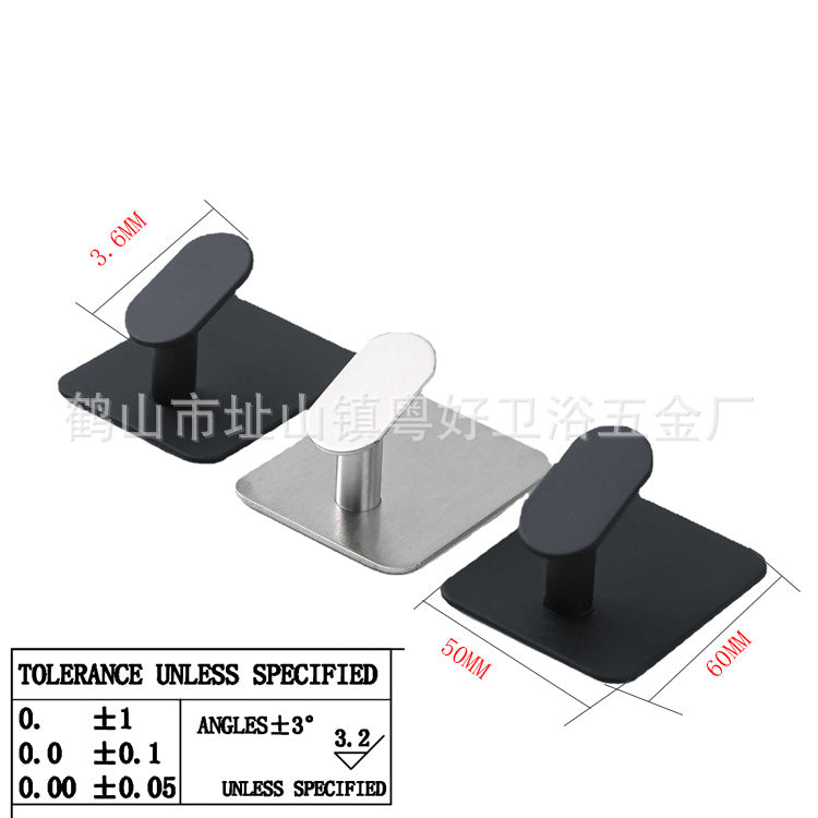304 Stainless Steel Square Adhesive Coat Hook