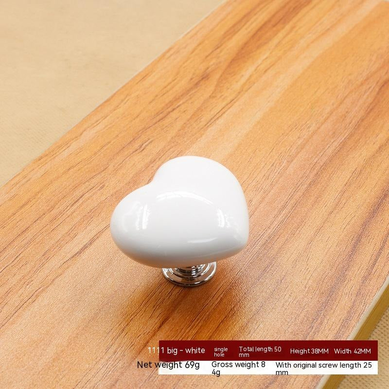 Heart-Shaped Ceramic Cabinet Handle