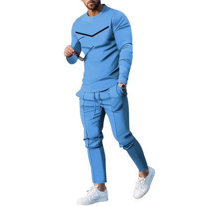 Men's Casual Spring Autumn Two-Piece Outfit Set